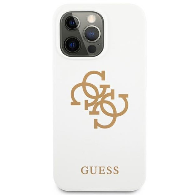 Guess GUHCP13LLS4GGWH iPhone 13 Pro / 13 6,1  biały/white hard case Silicone 4G Logo 9