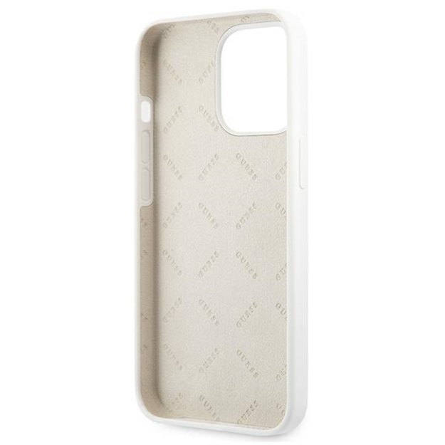 Guess GUHCP13LLS4GGWH iPhone 13 Pro / 13 6,1  biały/white hard case Silicone 4G Logo 13
