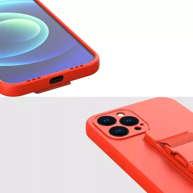 Rope Case Silicone Cover with Lanyard Purse Lanyard Strap for Redmi Note 11 Pro Red 22