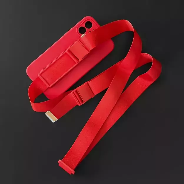 Rope Case Silicone Cover with Lanyard Purse Lanyard Strap for Redmi Note 11 Pro Red 32