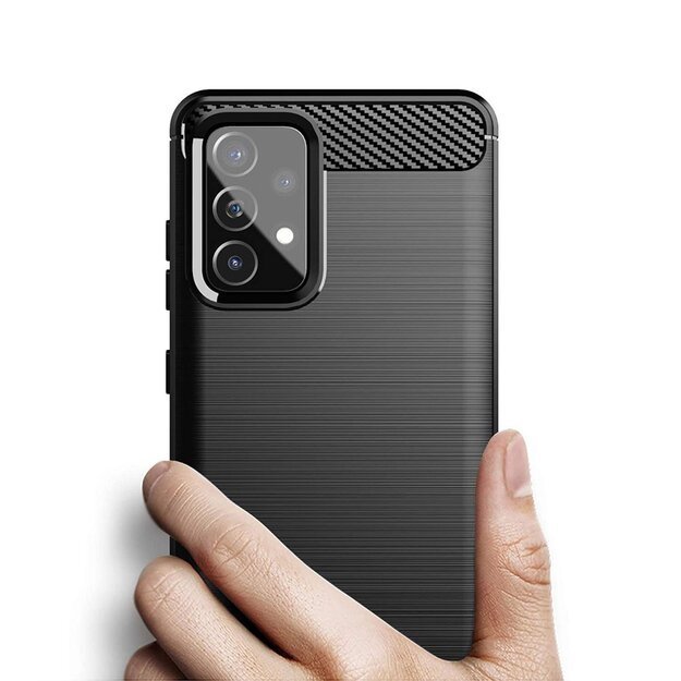Carbon Case Flexible Cover TPU Case for Samsung Galaxy A72 4G black 5