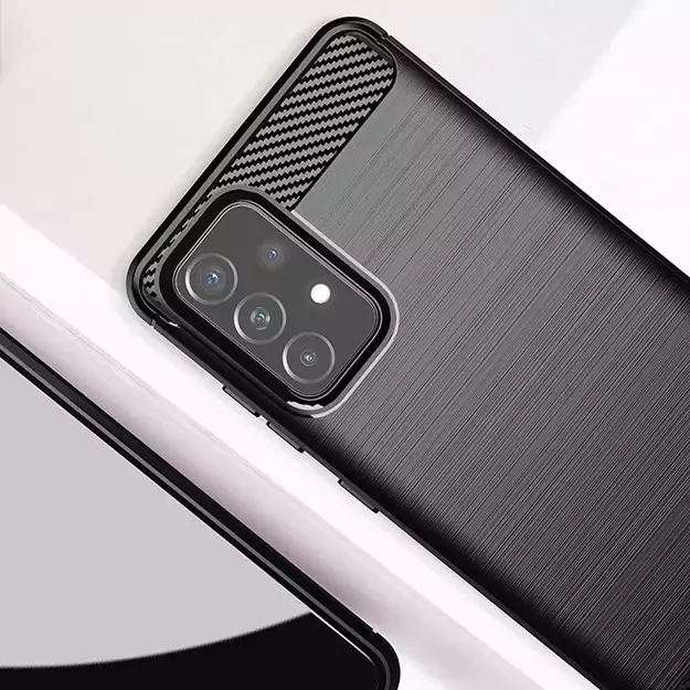 Carbon Case Flexible Cover TPU Case for Samsung Galaxy A72 4G black 7