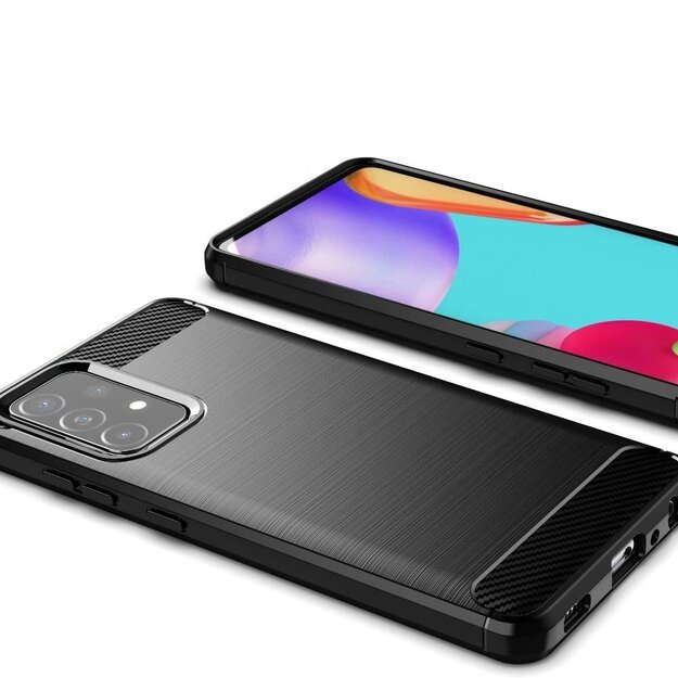 Carbon Case Flexible Cover TPU Case for Samsung Galaxy A72 4G black 3