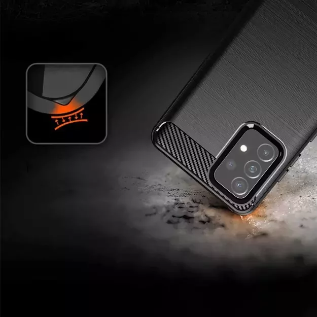 Carbon Case Flexible Cover TPU Case for Samsung Galaxy A72 4G black 6