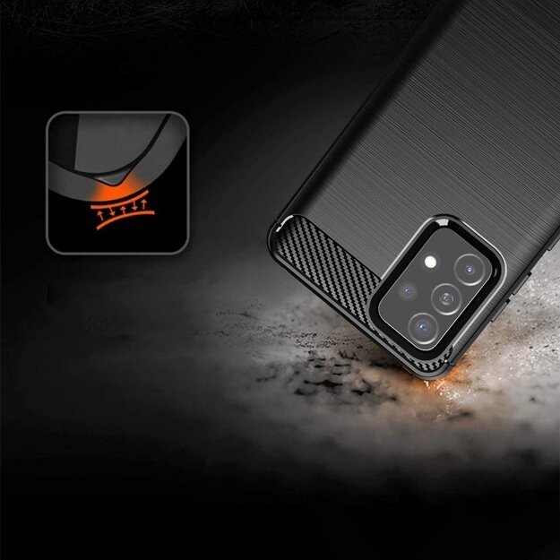 Carbon Case Flexible Cover TPU Case for Samsung Galaxy A72 4G black 1