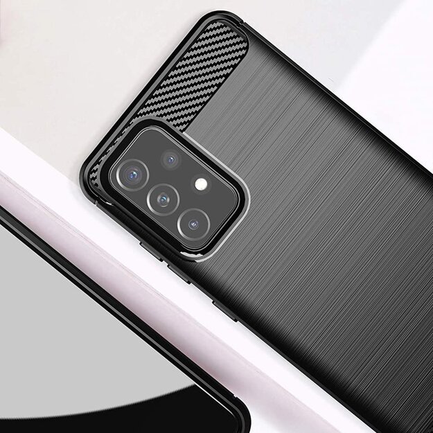 Carbon Case Flexible Cover TPU Case for Samsung Galaxy A72 4G black 2