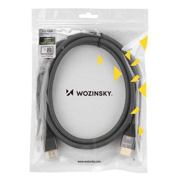 Wozinsky cable HDMI 2.1 8K 60 Hz 48 Gbps / 4K 120 Hz / 2K 144 Hz 5 m Silver (WHDMI-50) 8