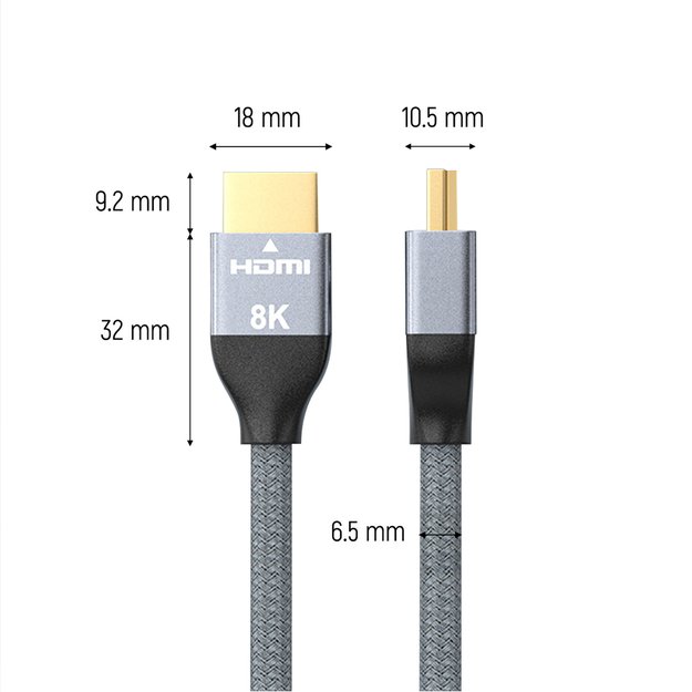 Wozinsky cable HDMI 2.1 8K 60 Hz 48 Gbps / 4K 120 Hz / 2K 144 Hz 5 m Silver (WHDMI-50) 16