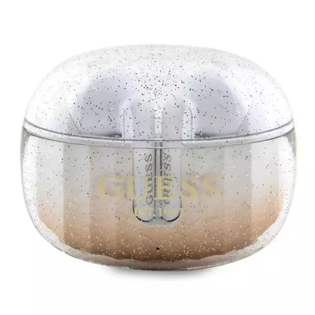 Guess Glitter Gradient TWS Bluetooth headphones with docking station - gold