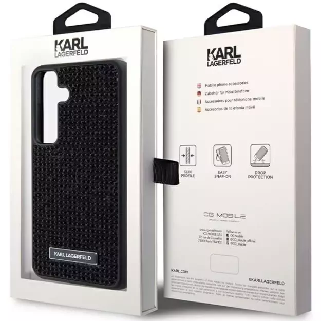 Karl Lagerfeld Rhinestone Metal Logo case for Samsung Galaxy S24+ - black 7