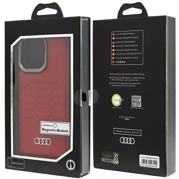 Audi Synthetic Leather case with MagSafe for iPhone 14 Pro Max - red 12