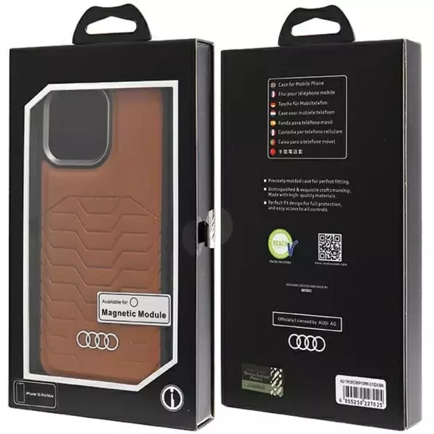 Audi Synthetic Leather case with MagSafe for iPhone 15 Pro Max - brown 12