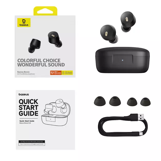 Baseus Bowie E18 Wireless TWS ENC IPX4 Earphones - Black 5