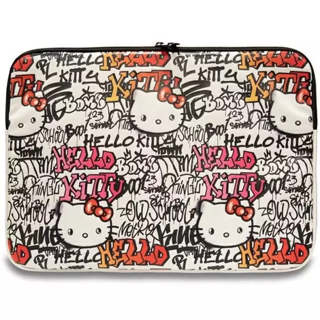 Hello Kitty PU Metal Logo case for a 14&quot  laptop - beige