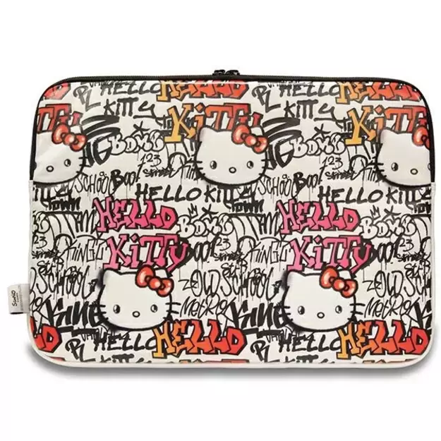 Hello Kitty PU Metal Logo case for a 14&quot  laptop - beige 2