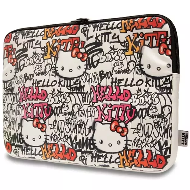 Hello Kitty PU Metal Logo case for a 14&quot  laptop - beige 1