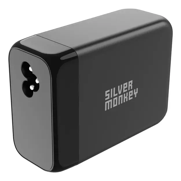 Silver Monkey SMA155 200W GaN charger 3xUSB-C PD USB-A QC 3.0 with detachable power cable - black 2