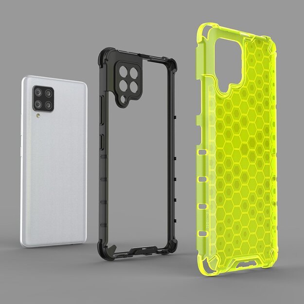 Honeycomb Case armor cover with TPU Bumper for Samsung Galaxy A42 5G transparent 26