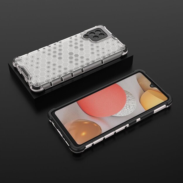 Honeycomb Case armor cover with TPU Bumper for Samsung Galaxy A42 5G transparent 24