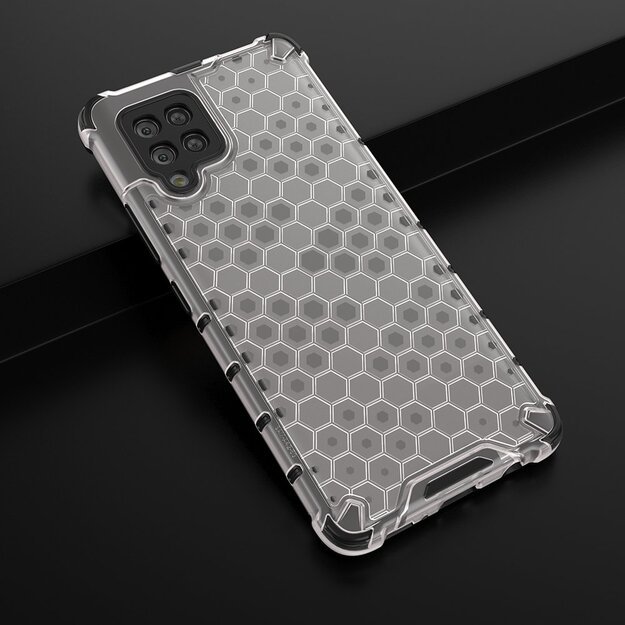 Honeycomb Case armor cover with TPU Bumper for Samsung Galaxy A42 5G transparent 25