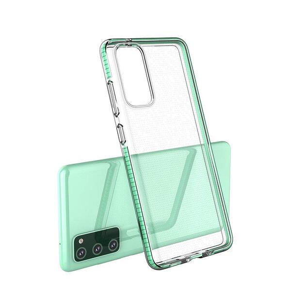 Spring Case clear TPU gel protective cover with colorful frame for Samsung Galaxy A72 4G light pink 3