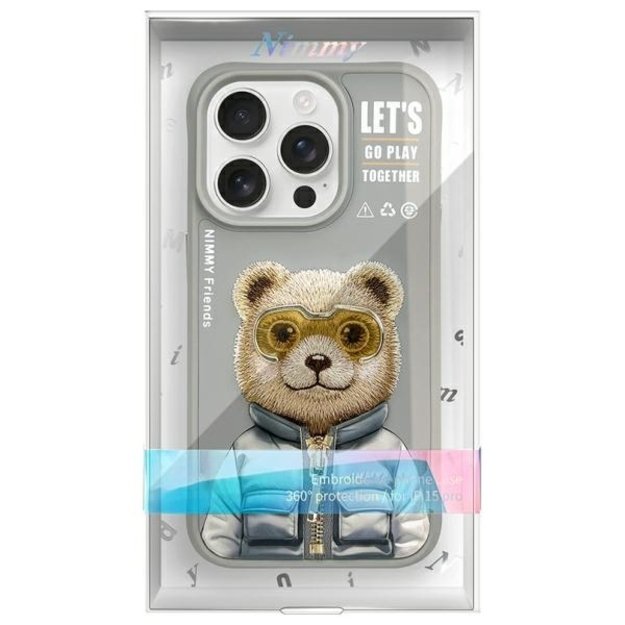 Nimmy Cool&amp Cute 2.0 Bear Case for iPhone 15 Pro Max - Gray 11