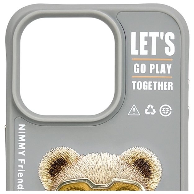 Nimmy Cool&amp Cute 2.0 Bear Case for iPhone 15 Pro Max - Gray 5