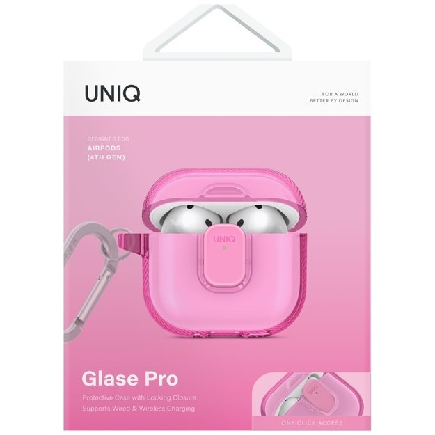 Uniq Glase Pro Case for AirPods 4 - Pink 1