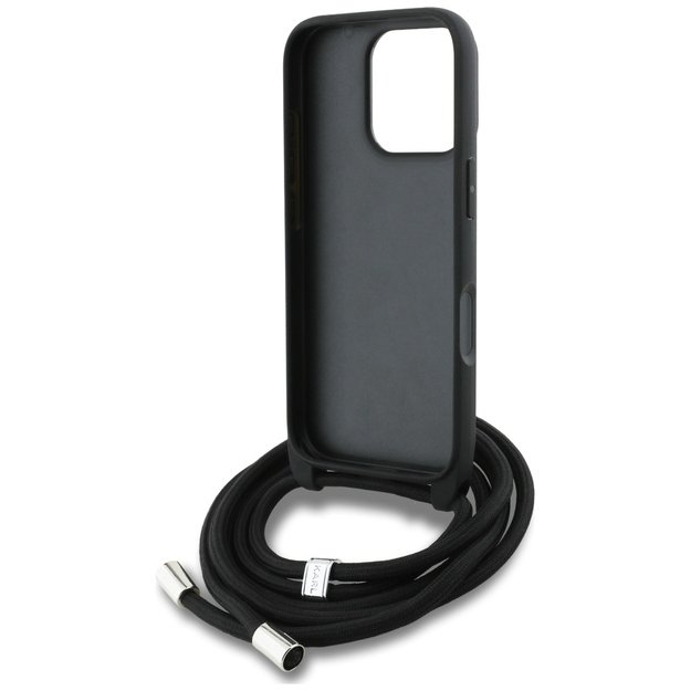 Karl Lagerfeld Crossbody Grained Pattern &amp  Logo Case for iPhone 16 Pro Max - Gray 5