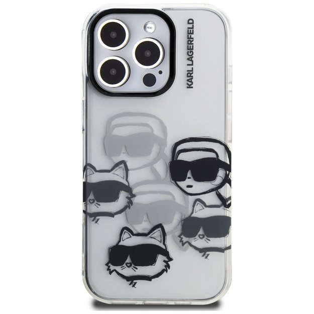 Karl Lagerfeld IML Multi K&amp C Head Pattern Case for iPhone 16 Pro Max - Transparent 2