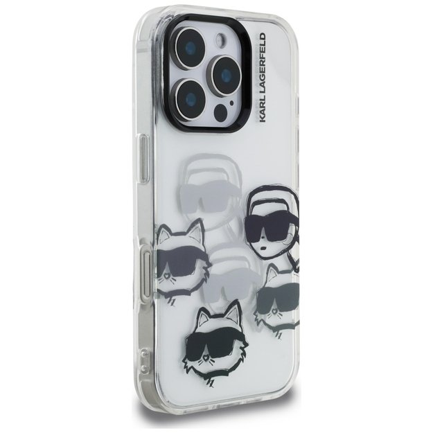 Karl Lagerfeld IML Multi K&amp C Head Pattern Case for iPhone 16 Pro Max - Transparent 3