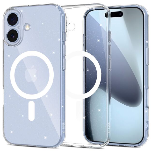 Tech-Protect FlexAir MagSafe Case for iPhone 17 - Clear Glitter