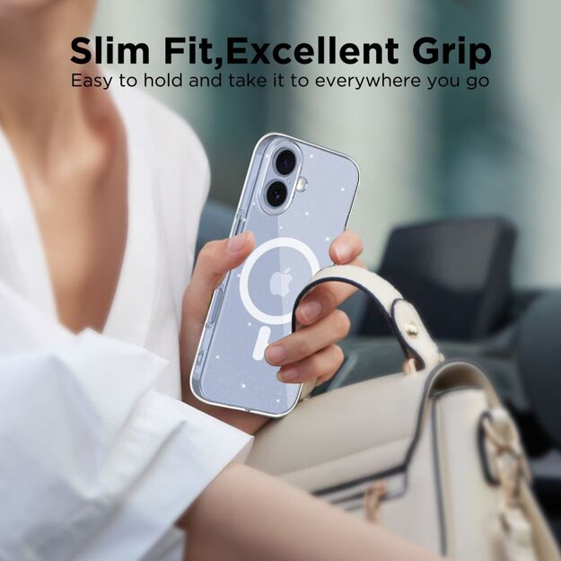 Tech-Protect FlexAir MagSafe Case for iPhone 17 - Clear Glitter 3