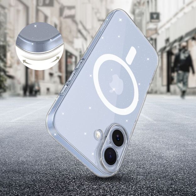 Tech-Protect FlexAir MagSafe Case for iPhone 17 - Clear Glitter 4