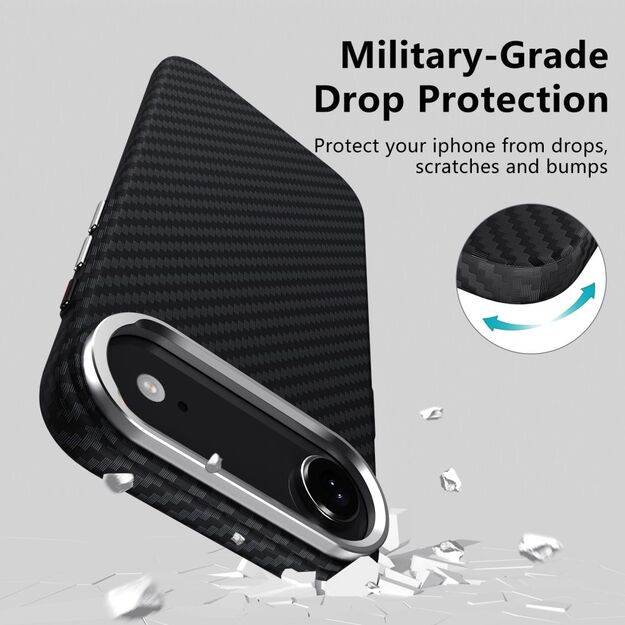 Tech-Protect Ion Carbon MagSafe Case for iPhone 17 Air - Black and Silver 3