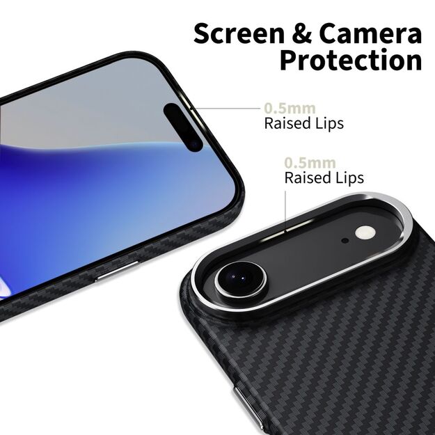 Tech-Protect Ion Carbon MagSafe Case for iPhone 17 Air - Black and Silver 1