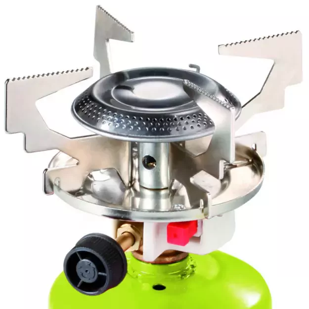 Gas camping stove with punctured gas cartridges FOCUS piezo igniter 1.4kW 4