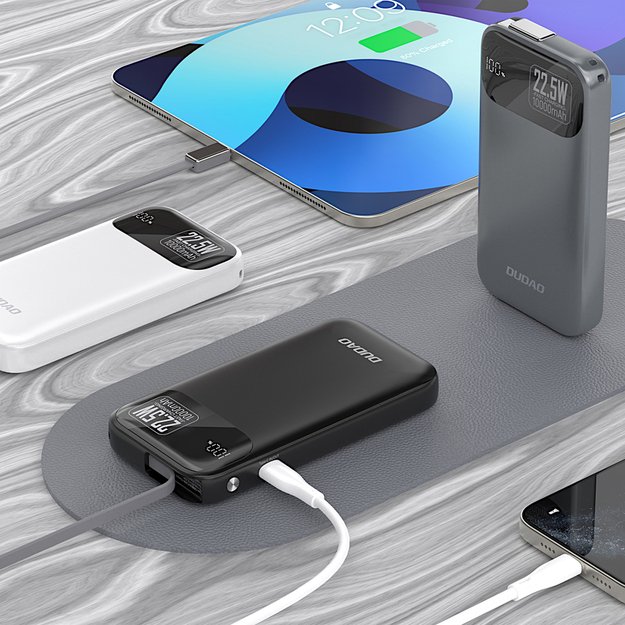 Dudao K31 10000 mAh 22.5W PD Powerbank with Built-in Cable - Gray 3