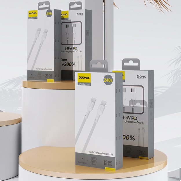 Dudao L9C Max 240W PD USB-C - USB-C Cable 1.2m - White 7