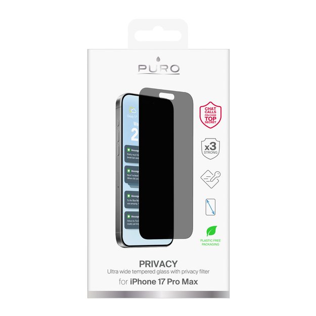 Puro Privacy Tempered Glass for iPhone 17 Pro Max 1