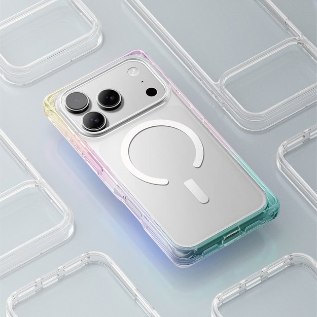 AmazingThing Omni case for iPhone 17 Pro Max compatible with MagSafe - transparent-rainbow 4