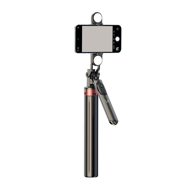 Selfie stick WH181D-Y1S 1.75m aluminum alloy telescopic tripod with dual lamp and phone holder - black 22
