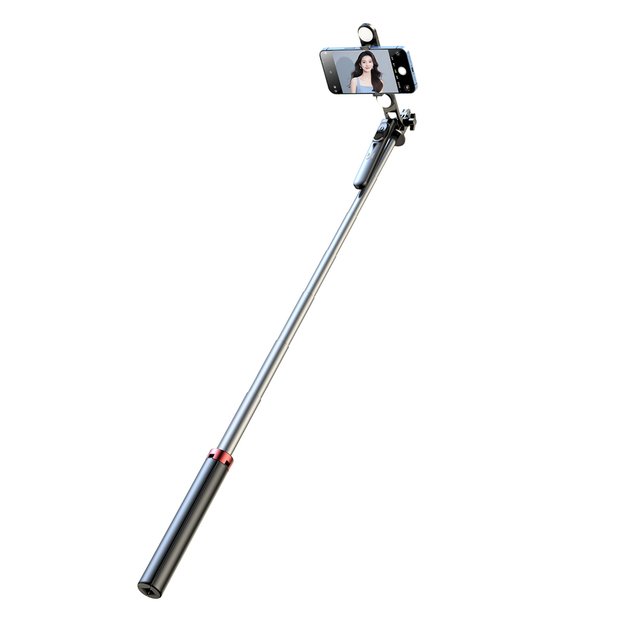 Selfie stick WH181D-Y1S 1.75m aluminum alloy telescopic tripod with dual lamp and phone holder - black 19