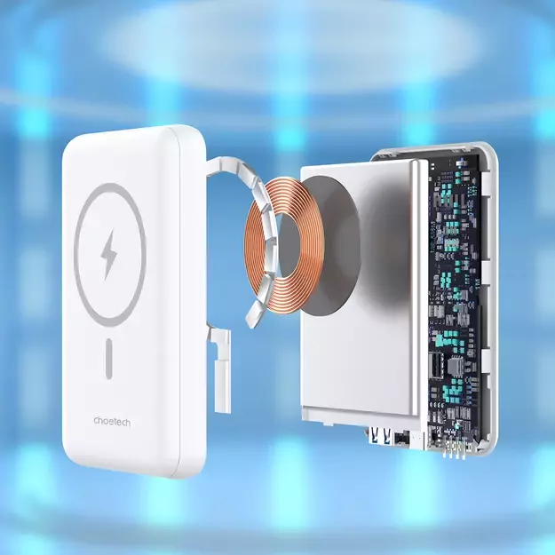 Powerbank Choetech B663 10000mAh 20W MagSafe USB-A / USB-C - white 9