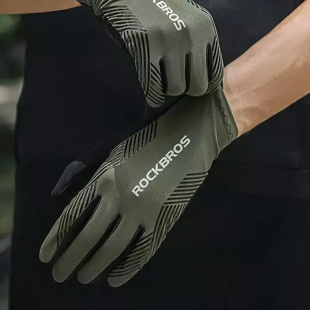 Rockbros 16110006003 shock-absorbing cycling gloves size L - green and black 4