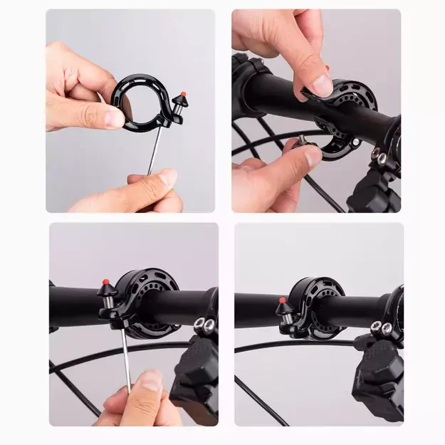 Rockbros 34210028001 Q-shaped bicycle bell - black 7