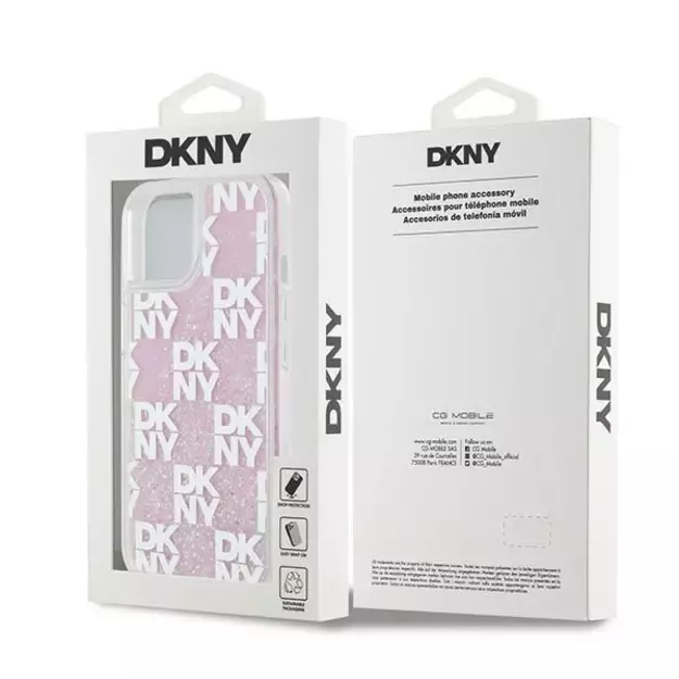 DKNY Liquid Glitter Multilogo case for iPhone 15 / 14 / 13 - pink 7