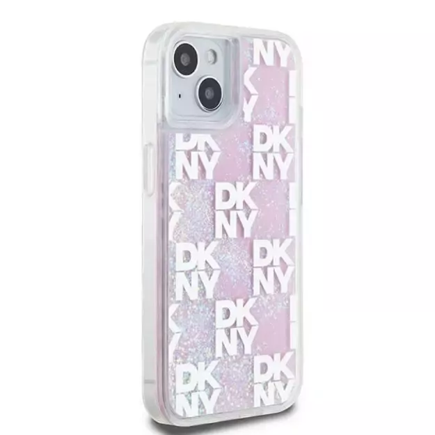 DKNY Liquid Glitter Multilogo case for iPhone 15 / 14 / 13 - pink 3