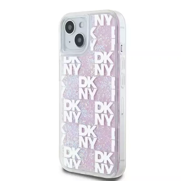 DKNY Liquid Glitter Multilogo case for iPhone 15 / 14 / 13 - pink 1