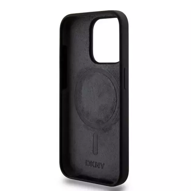 DKNY Liquid Silicone White Printed Logo MagSafe Case for iPhone 13 Pro / 13 - Black 6